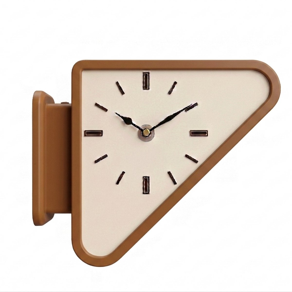 Driehoekige Wandklok – Dubbelzijdig | Retro 70's Design | Caramel