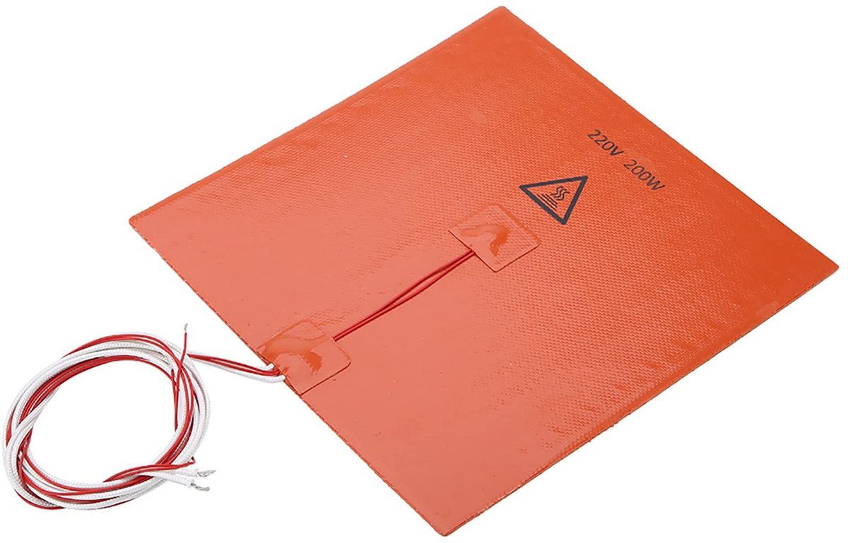 OmGoods - Dailygoody - Siliconen Warm Verwarmd Bedverwarmingskussen - 200W - 200 * 200mm - Perfect voor 3D-printer - Oranje - Ideaal voor 3D-printprojecten - Pr.