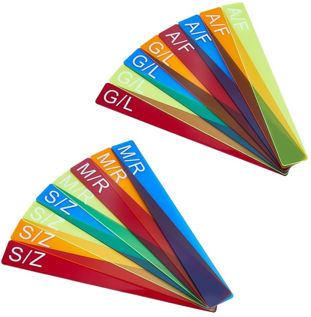 Allecto - Vinyl Record Dividers - Acryl Organizer - Fluorescerende Kleur - Alfabet Separator - 16 Stijlen - Geschikt voor Vinyl Platen