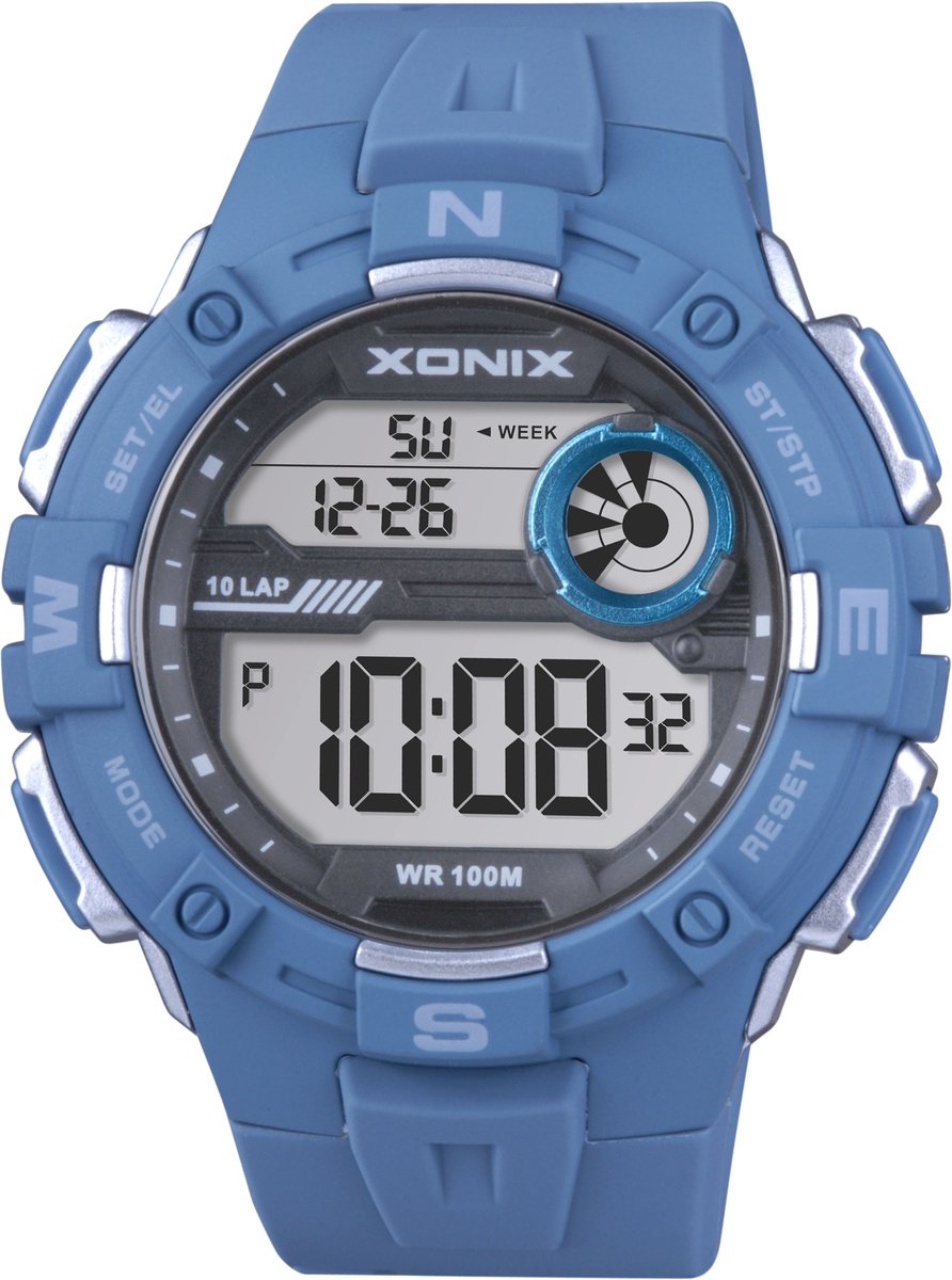 Xonix -model dag-a01-herenhorloge-100 meter waterdicht-alarm-stopwatch-datum-2 tijden-diameter-48 mm-groot model