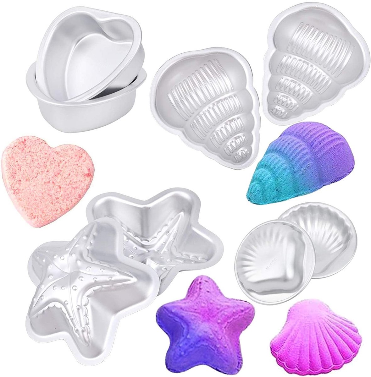 OmGoods - Dailygoody - Badebombe Formen - DIY Bad Bomvormen Set - Handgemaakt Spa Genot - Wit - Crafting Kits - Voor Creatieve Projecten - Set van 8