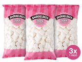 Smikkelbeer - Spekjes BBQ Mallow Wit – Marshmallows – 3x1 Kilo – Grote Spekjes voor BBQ & Kampvuur