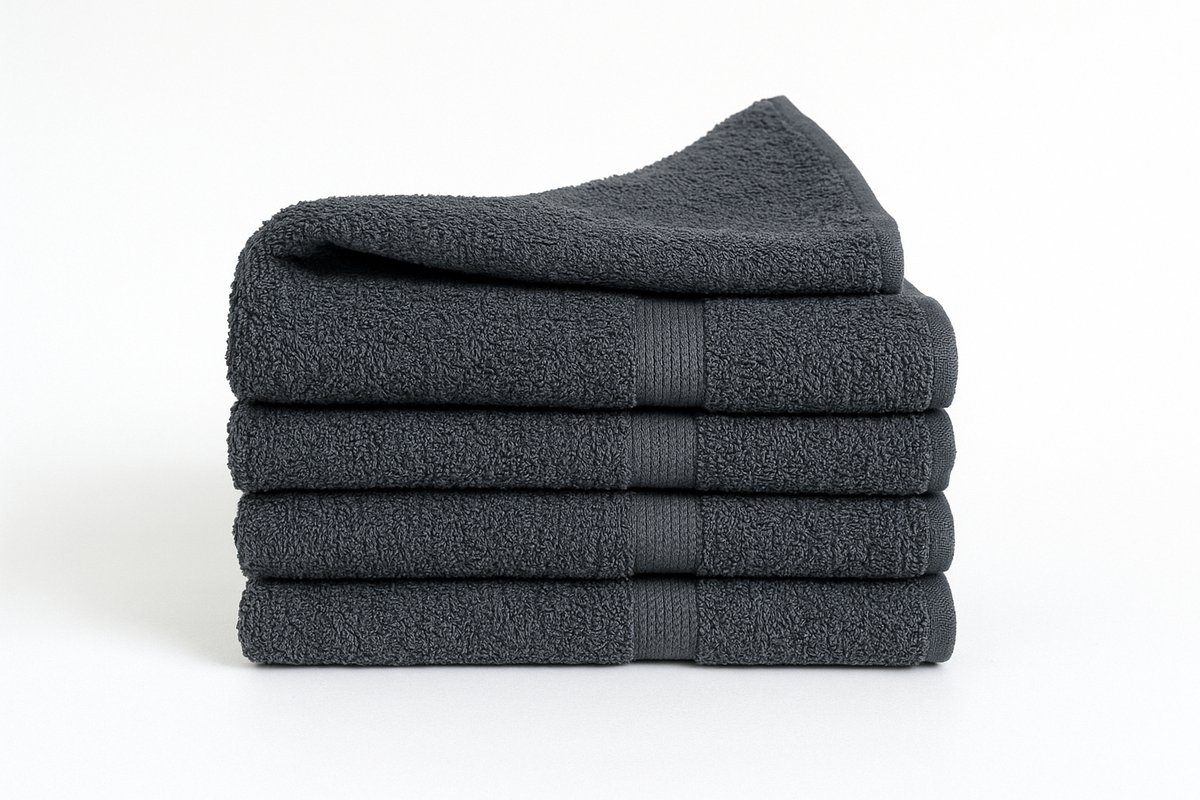 Handdoeken antraciet 50x100cm set van 10 - 100% Katoen 400g/m2