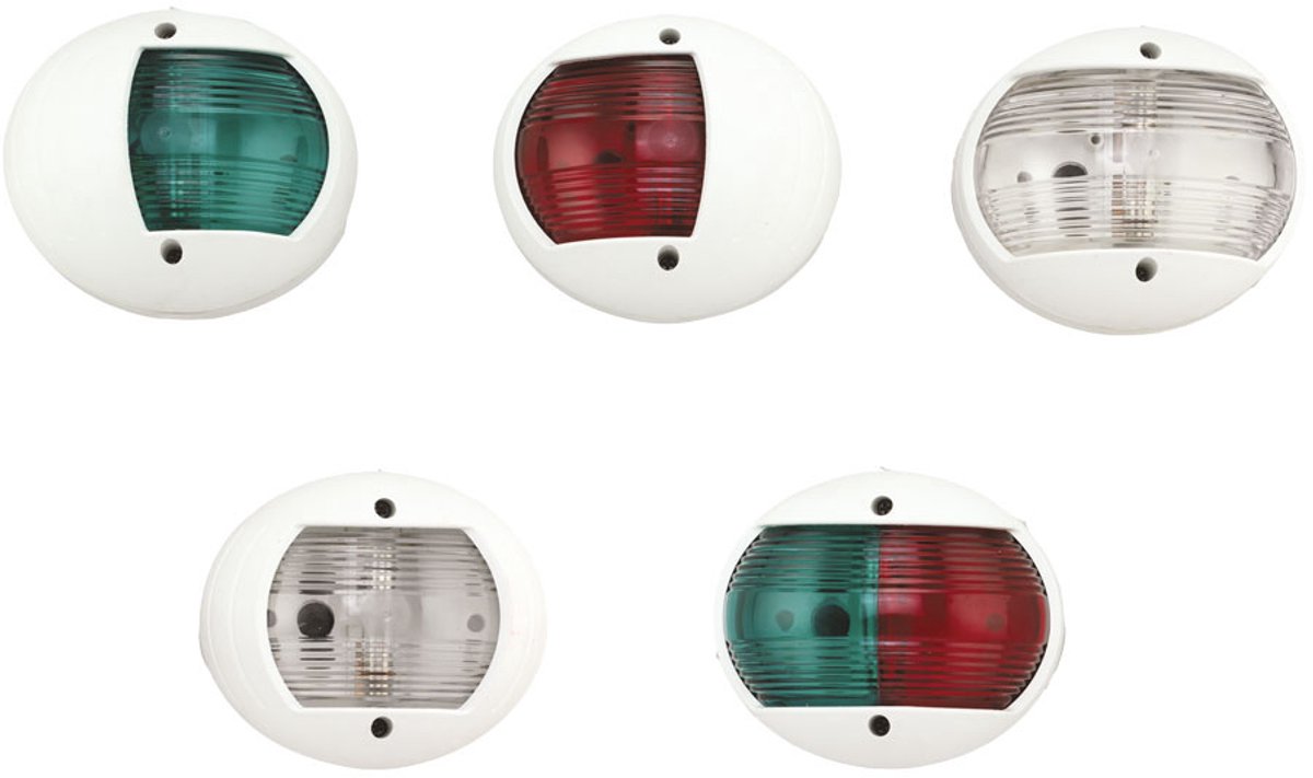 allpa LED positielantaarn, toplicht, 8-30V, LED 1W, 225°, 3NM, wit kunststof huis met heldere lens