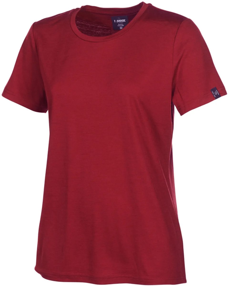 Ivanhoe t-shirt UW Cilla Royal Cherry voor dames - 100% merino wol - Rood