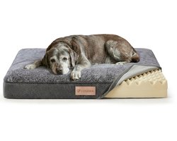 Conamor Orthopedisch Hondenkussen 91 x 68 - Benchkussen & Hondenbed - Voor Kleine tot Middelgrote Honden Maat L - Comfort Voor Oudere Honden - Beschermd Tegen Ongelukjes - Orthopedisch Comfort voor Diepe Ontspanning - Wasbaar Afneembaar en Antislip