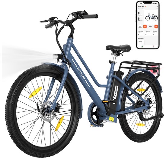 Hitway Elektrische Fiets BK8SL - Trendy 27.5 Inch City Commuter EBike met Afneembare 36V 13Ah Lithium Batterij - Mountain E-Bike met 250W Motor - Damesfiets met App Bediening - IP54 Waterdicht - Hitway - €699,99