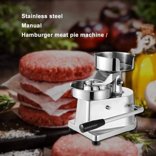 Pasteitjesmaker - Vleesvormer - Snelle Vleesbereiding - Handmatige Bediening - 150mm - Zilver — afbeelding 3