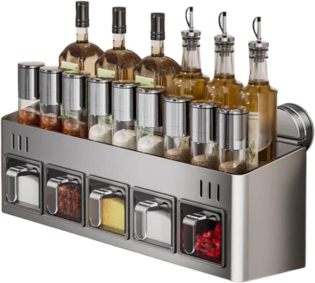 Kruidenplank - Wandorganizer - Keuken Ordenen - Zonder Boren - 30 x 25 cm - Transparant
