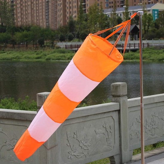 Nylon Windzak - Weerindicator - Windrichting Meten - Rip-stop Materiaal - 1 Meter - Rood Wit — afbeelding 2