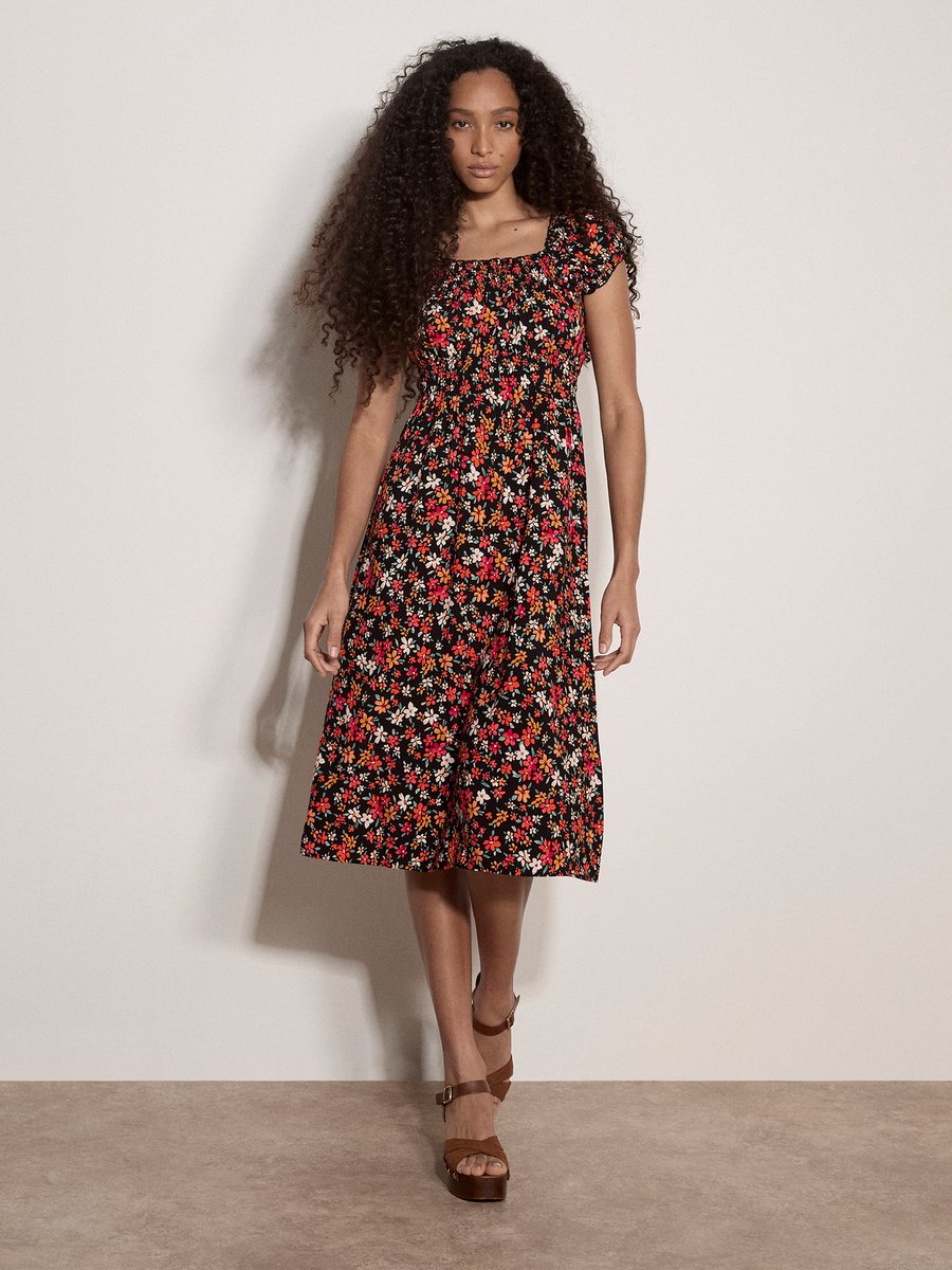 Midi-jurk met bloemenprint