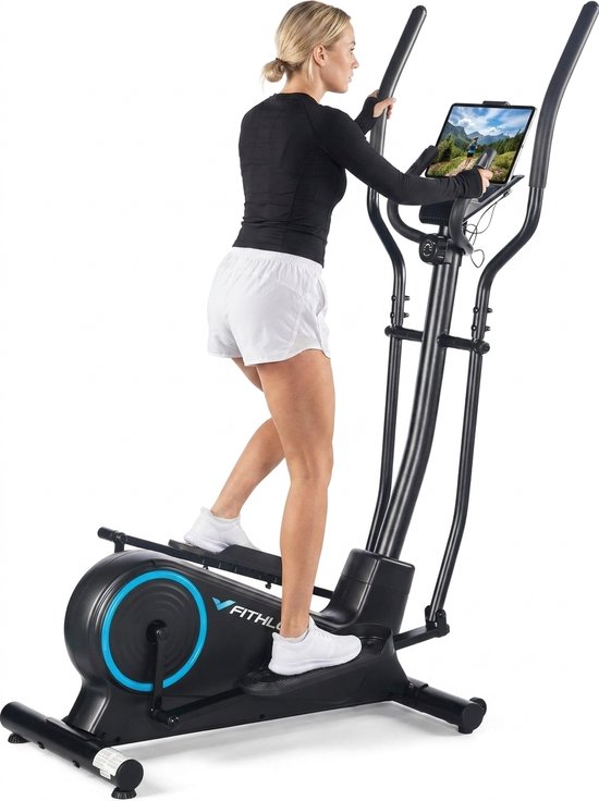 Fithlon Crosstrainer - Geluidsarme Crosstrainer - Met FitShow Applicatie - Fitness Trainer met Bluetooth Kinomap & Zwift - 6KG Vliegwiel - Nauwkeurige Hartslagmeter
