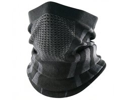 Zwart grijze nek warmer unisex gebreide hals warmer ademend winter sjaal gezicht bedekking outdoor wandelen fietsen skiën motor nek gaiter