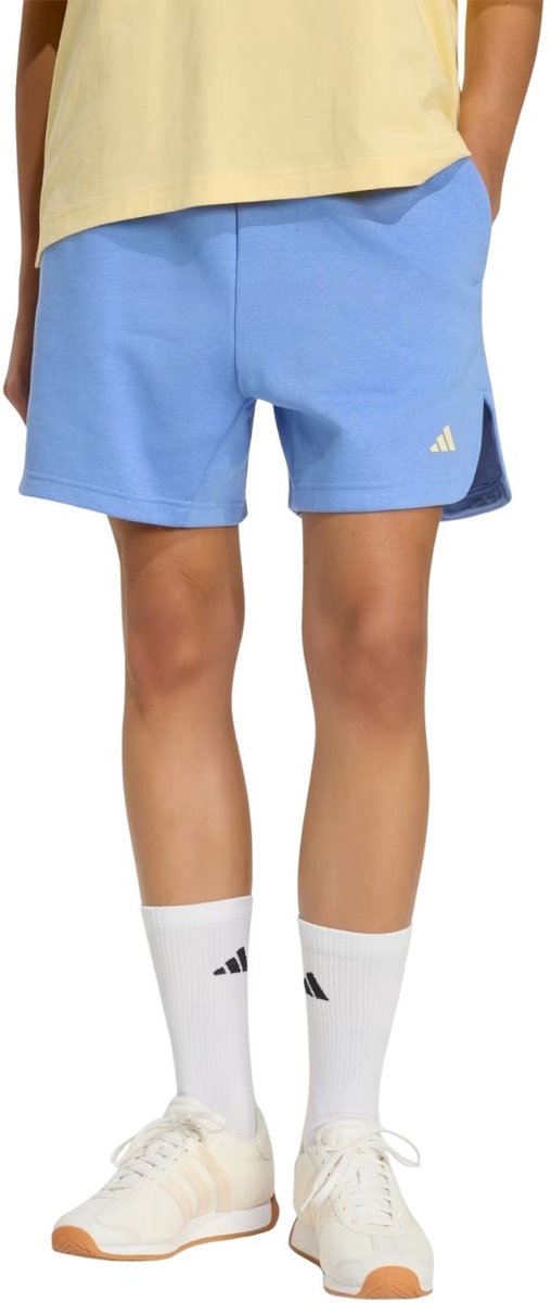 Adidas 3-Stripes Studio Fleece Casual Short Dames XL/42 Blauw