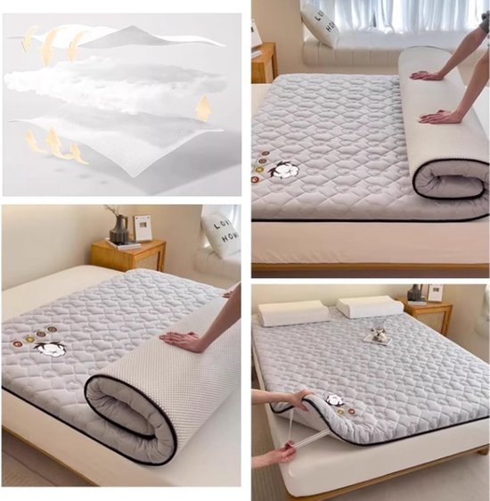 Opvouwbare Matras - Vloer Tatami - Gast en Camper - Comfortabel Gevuld - 800 Gram - Naturel — afbeelding 5