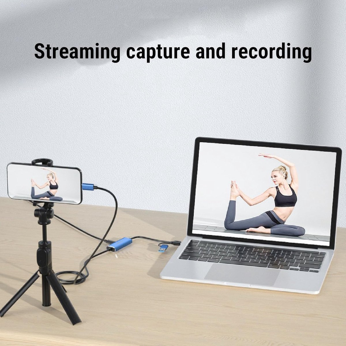 Video Capture Card - HDMI USB C - Live Streaming - 100W PD Snelladen - 4K 30Hz - Grijs thumbnail 4