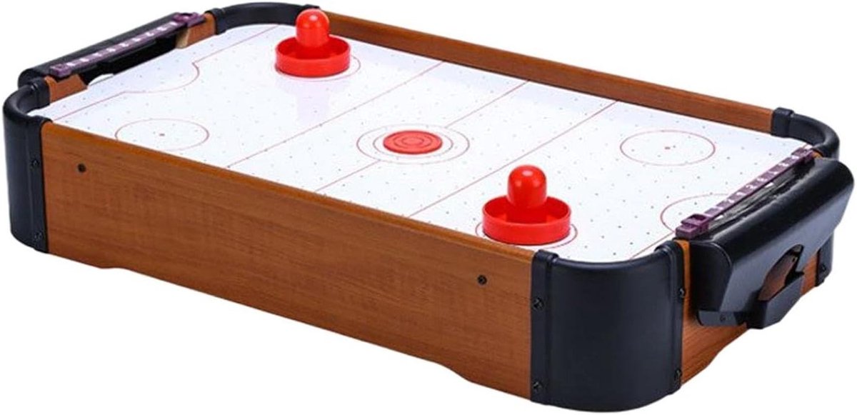 Mini Airhockey Tafelspel - Arcade Airhockey - Familieplezier - Natuurlijk Houten Constructie - 50 x 31.7 cm - N.v.t.