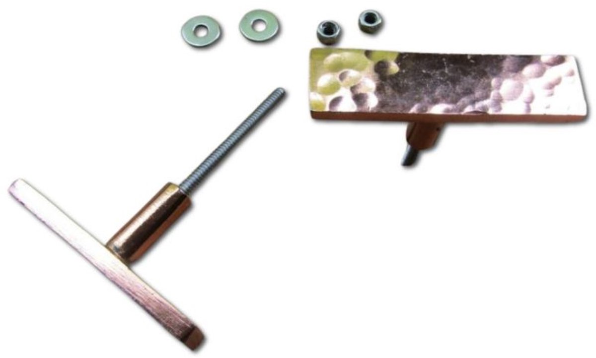 Pack of 2 Hammered Rectangle Polished Copper