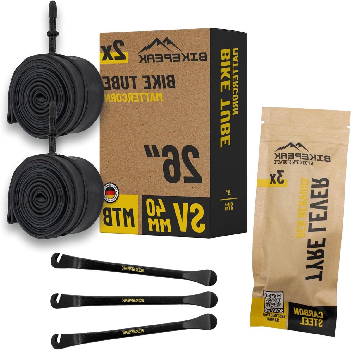 Fiets Binnenbanden - Reservebanden Set - Fietsen Onderhoud - Butyl Rubber Kwaliteit - 26 Inch 2 Stuks - Zwart