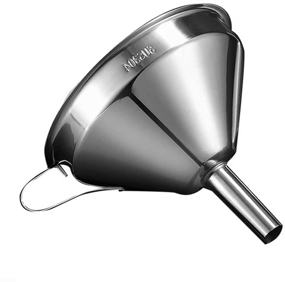 Keuken Trechter - Gieten Hulp - Flessen Vullen - Met Handvat - 15 Cm Diameter - Zilver