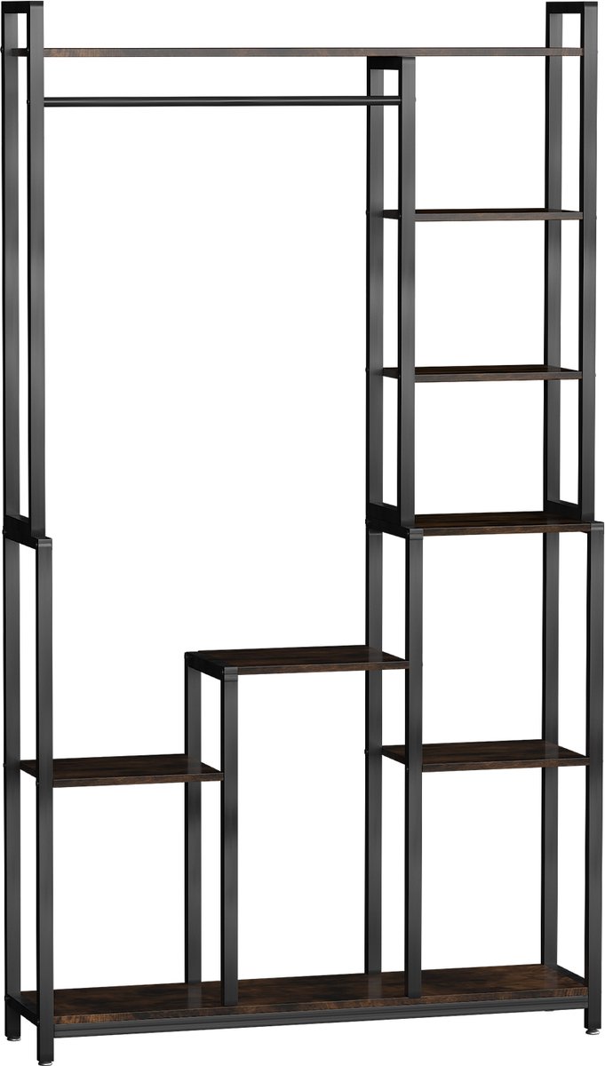 JAQZY Plantenstandaard - Plantenrek - Multifunctioneel - Opbergplanken - Ophangstang - Veelzijdig Toepasbaar - 98 × 23,8 × 180 cm