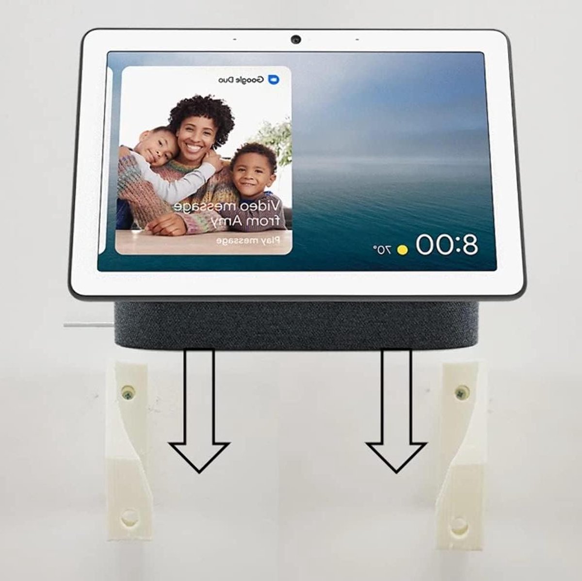 Muurbeugel Nest Hub - Wandhouder Slimme Speaker - Organiseren Thuis - Toegankelijke Kabels - 10 Inch - Wit