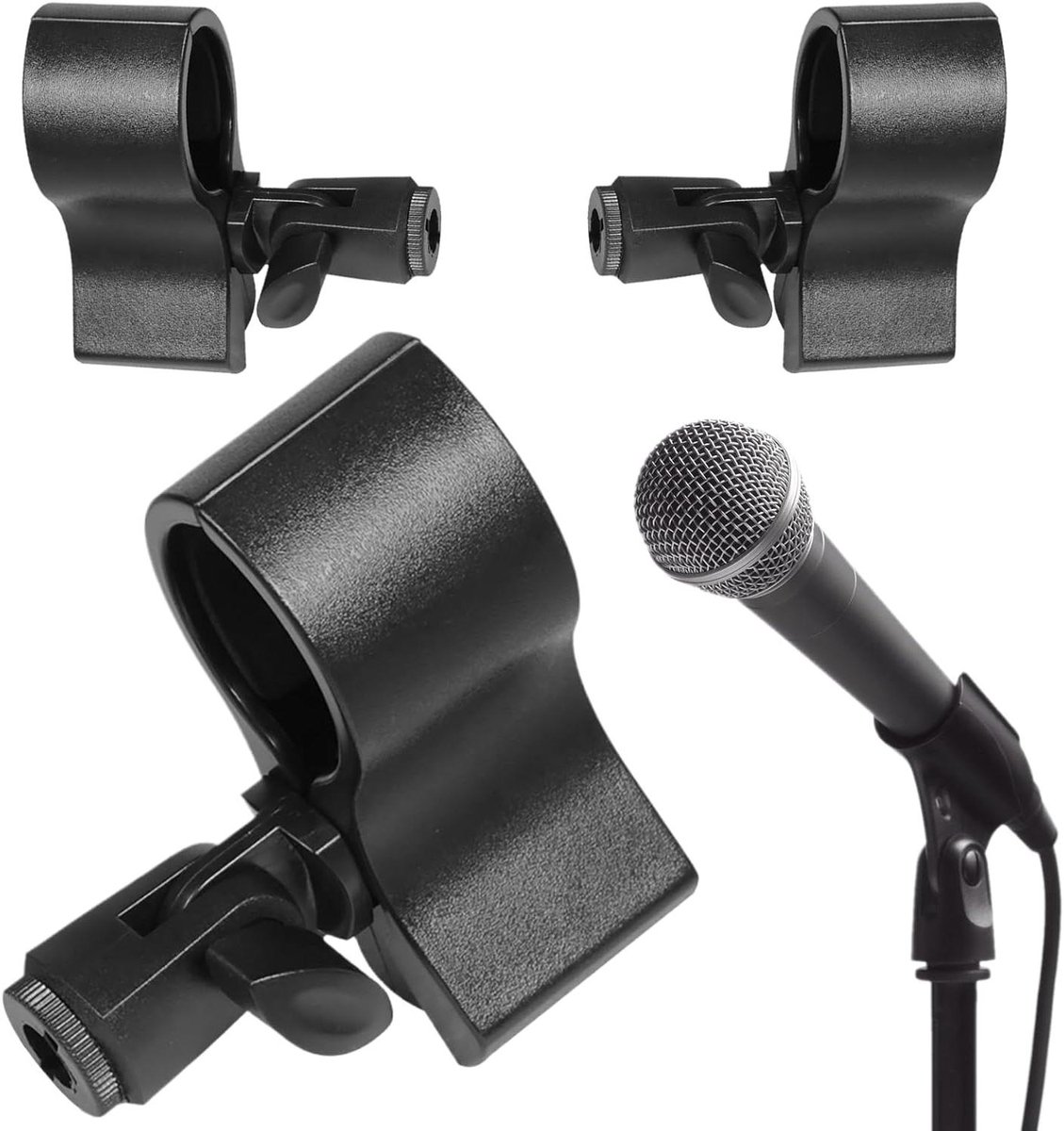 Microfoon Houder - MIC Clip - Opnames Maken - Verstelbare Klem - 3 Stuks - Zwart
