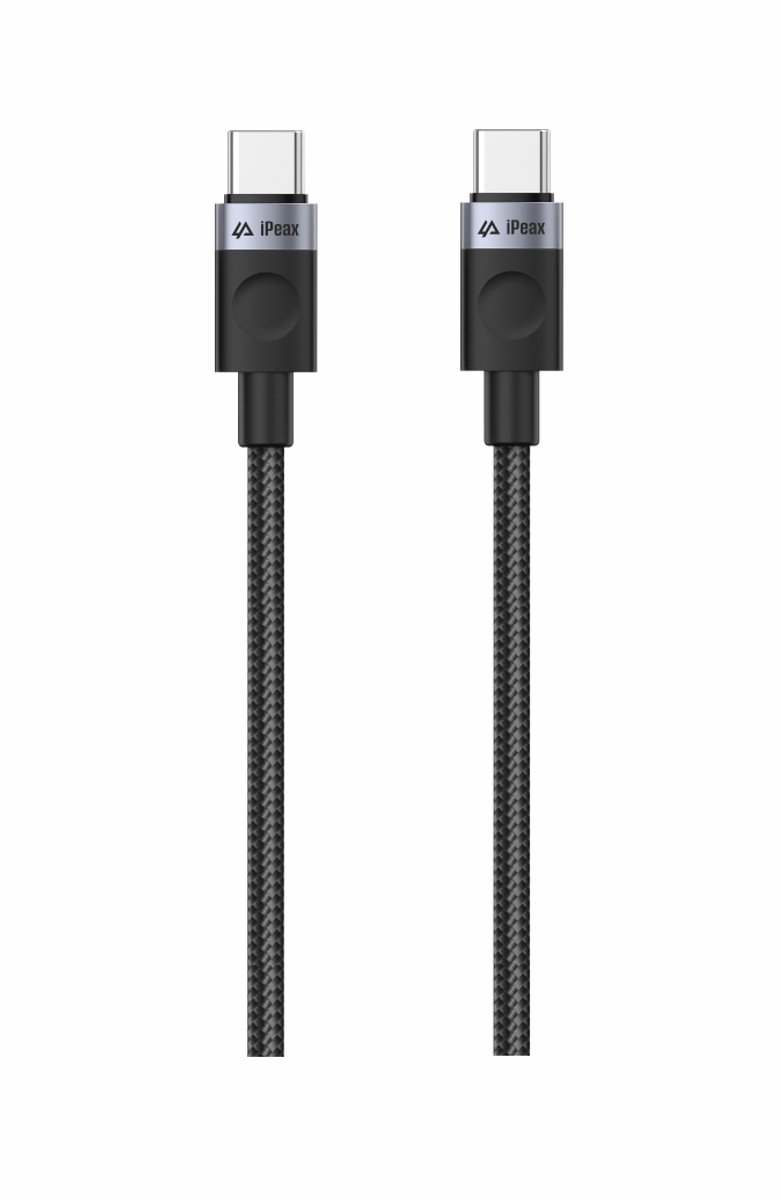 iPeax Gevlochten USB-C naar USB-C Kabel – 1,5 Meter – Zwart