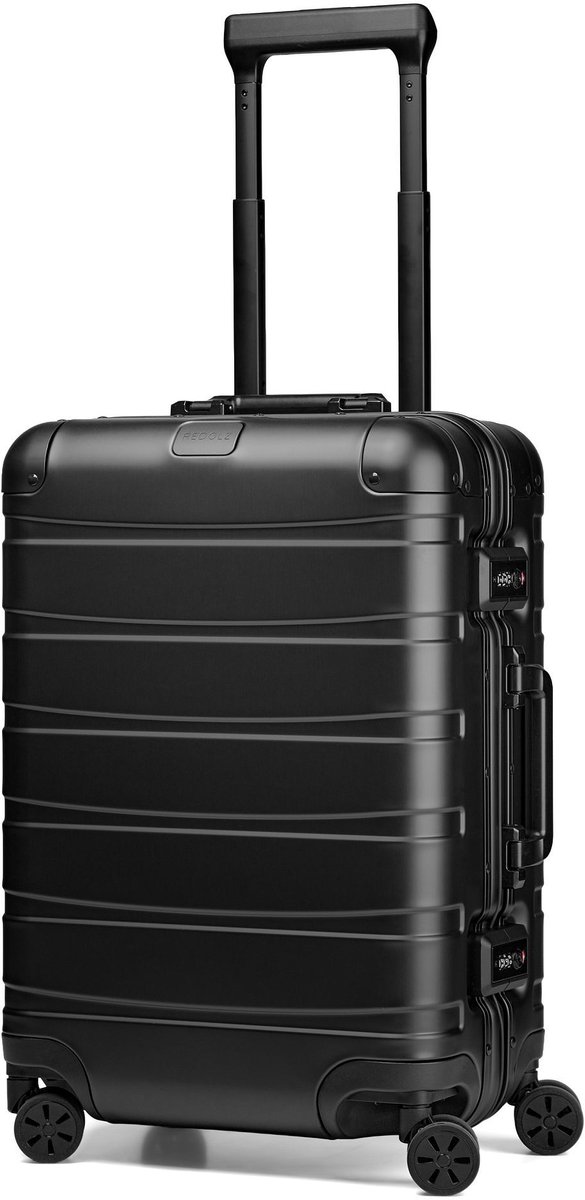 Redolz Pro Aluminium 4 wielen Cabinewagen S 55 cm - Harde bagage - TSA slot - black