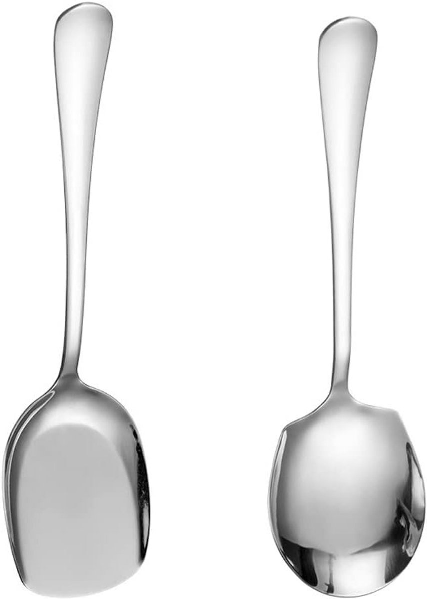 Grote RVS Serveerscheppen voor Buffet - Set van 4 Vaatwasmachinebestendige Metalen Keukengerei voor Salades en Gerechten