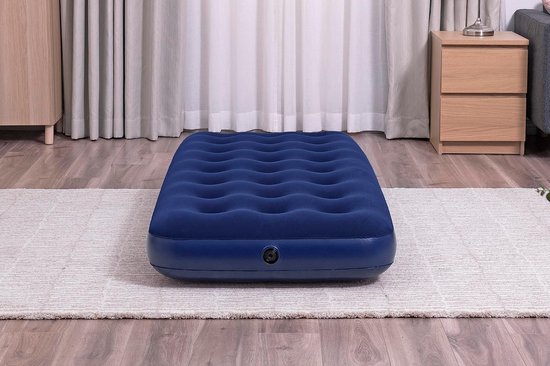 Blue Horizon Single XL Luchtbed - Opblaasbaar Eenpersoons Luchtmatras 185 x 76 x 22 cm - Comfortabel Logeerbed en Kampeermatras van Blue Horizon — afbeelding 3