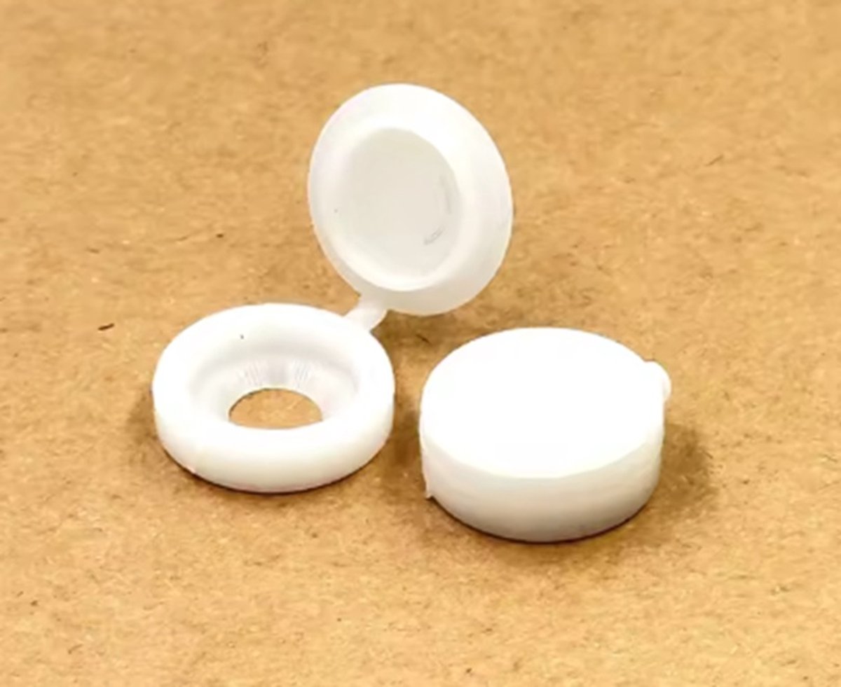 Han‑Bar® Afdekkap voor schroeven - Wit - Schroefdeksel - Afdekkapje - Schroefvouw - beschermkap spiegelnagelkap - Schroefkap - Kunststof - Knop Moeren afdekbouten beschermen meubeldecoratie