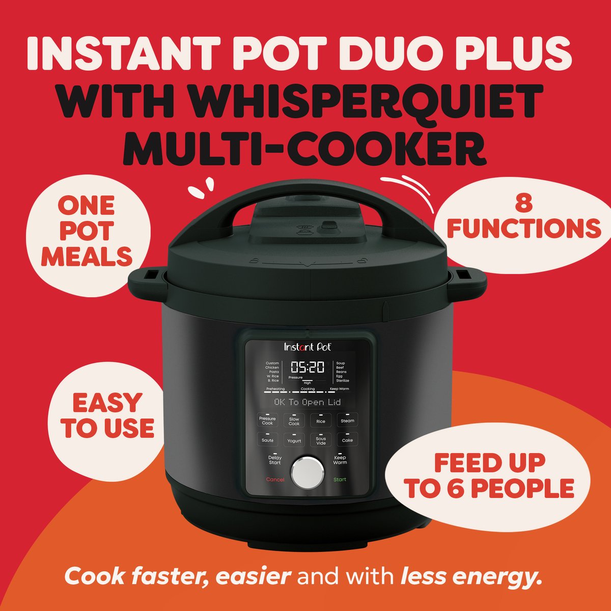 Instant Duo Plus 5,7L Multicooker Whisper Quiet Zwart - afbeelding 2