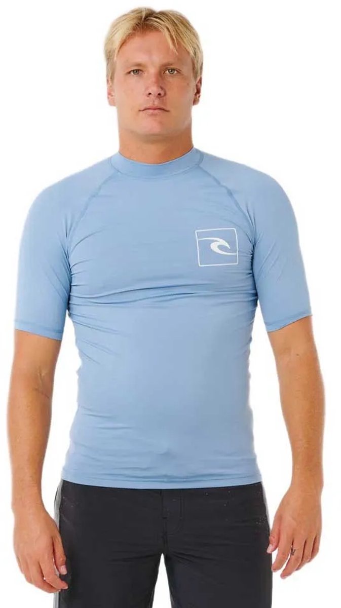 Rip Curl Streamline Upf Korte Mouw Rash Guard Man Denim