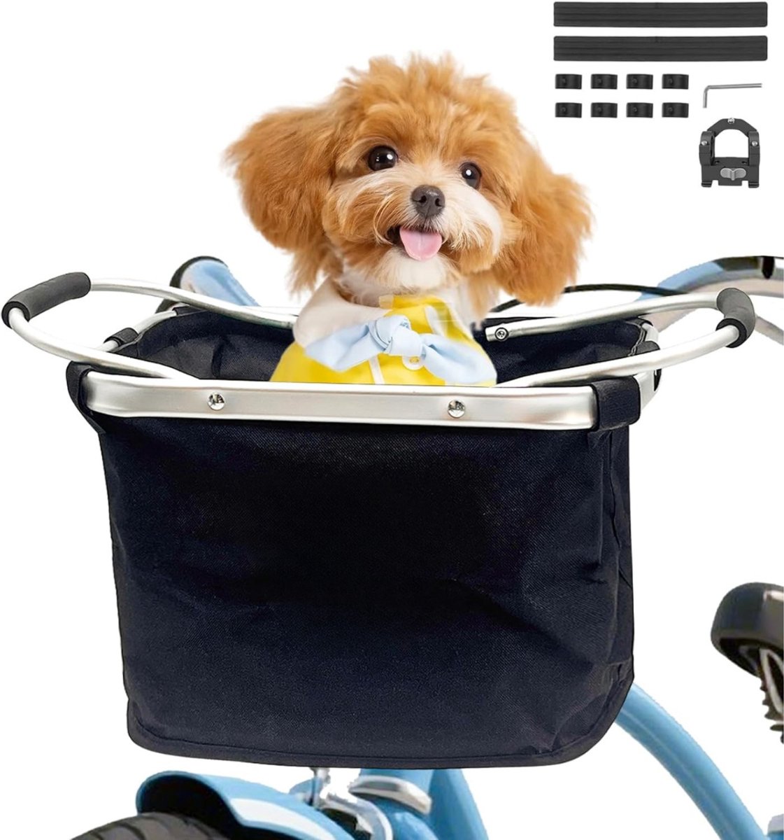 RWB® Hondenfietsmand - Fietsmand - Hondenfietskar - Zwart - 35cm x 23cm x 39cm