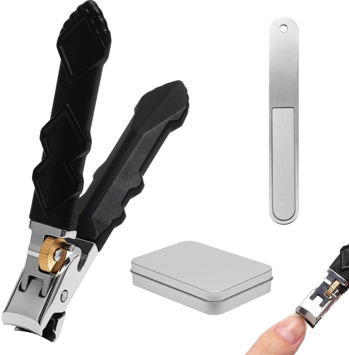 Dailygoods- Nagelknipper Set - Nagelknipper met Veiligheidsgear Lock - Vingernagelknipper - Voetnagelknipper - Vijl - Roestvrij Staal, Kunststof - Nagelverzorgingsset