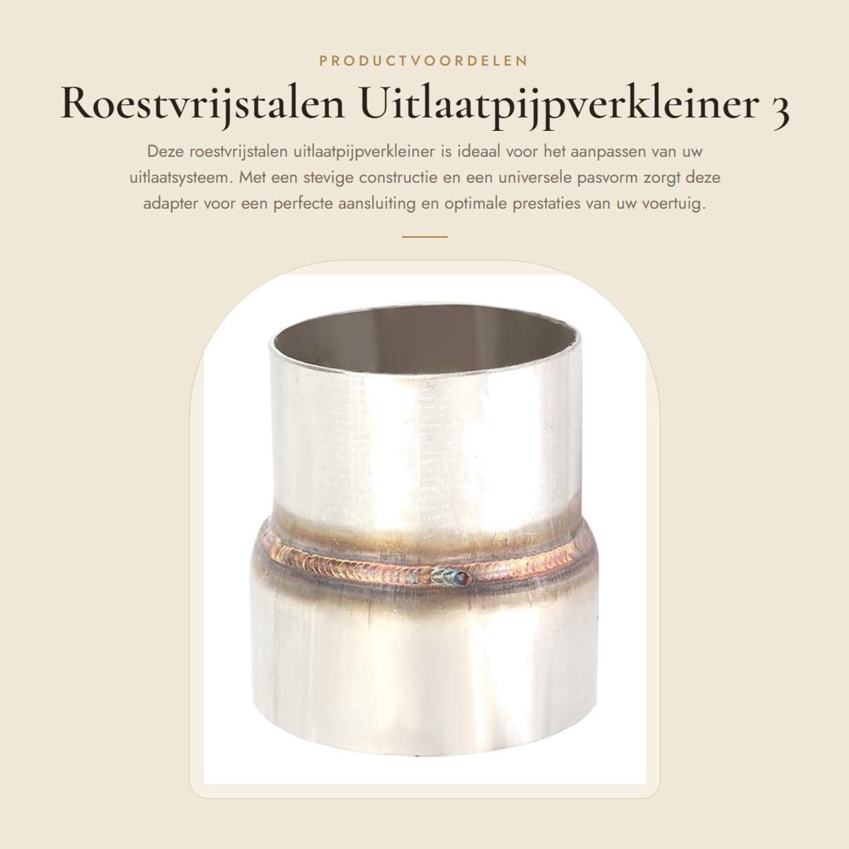 Dailygoods - Roestvrijstalen Uitlaatpijpverkleiner 3 Inch tot 3,5 Inch