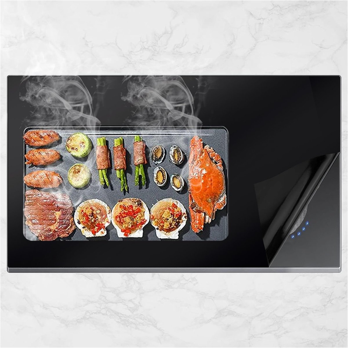 Dailygoods- Inductiekookplaatbescherming 60 x 90 cm - Hittebestendig - Antislip - Slijtvaste Siliconen - Bescherming tegen Krassen - Voorkomt Wegrijden van Pannen - Kookplaatbescherming