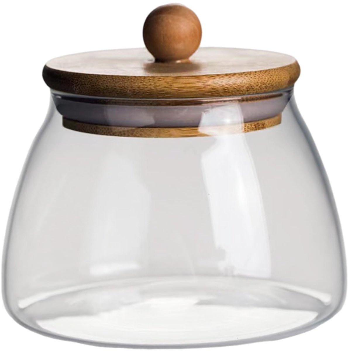 Dailygoods- Opslagpot 500ml - Glazen Container - Decoratieve Pot - Bamboe Deksel - Voedselopslag - Schokbestendig en Duurzaam - Opslagcontainer