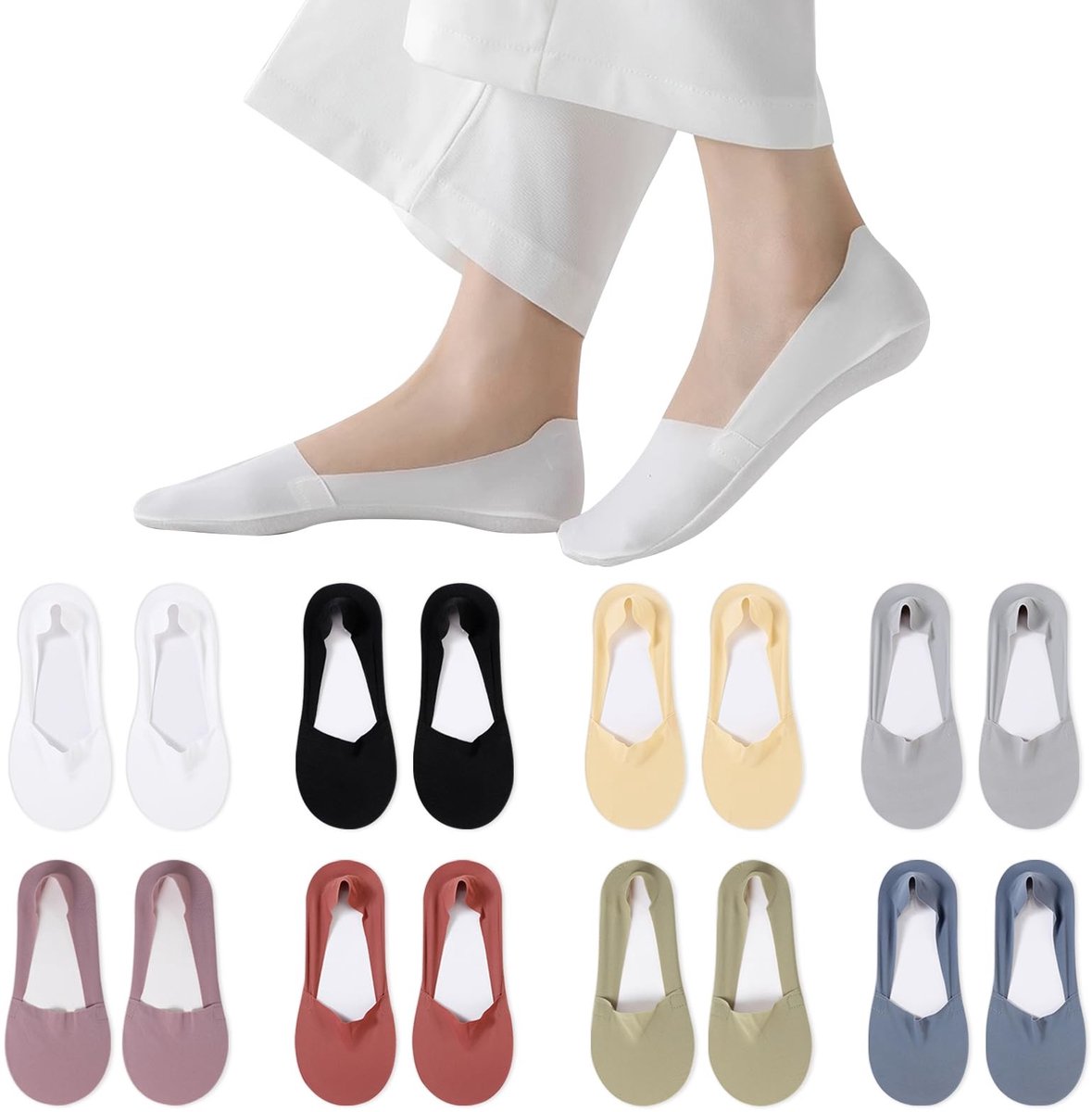 Dailygoods- Damessokken 8 Paar - Korte Sokken - Ademend Katoen - Sportief - Elastisch - Comfortabele Enkelsokken