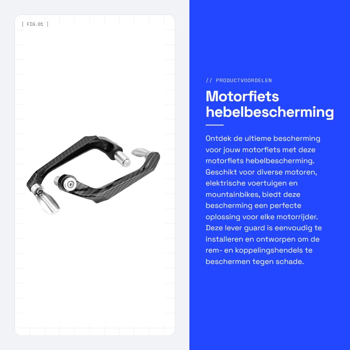 Dailygoods - Motorfiets hebelbescherming - Koppelingshendel bescherming - Hoge gevoeligheid - Zilver - Remblokbescherming - Geschikt voor motorfietsen...