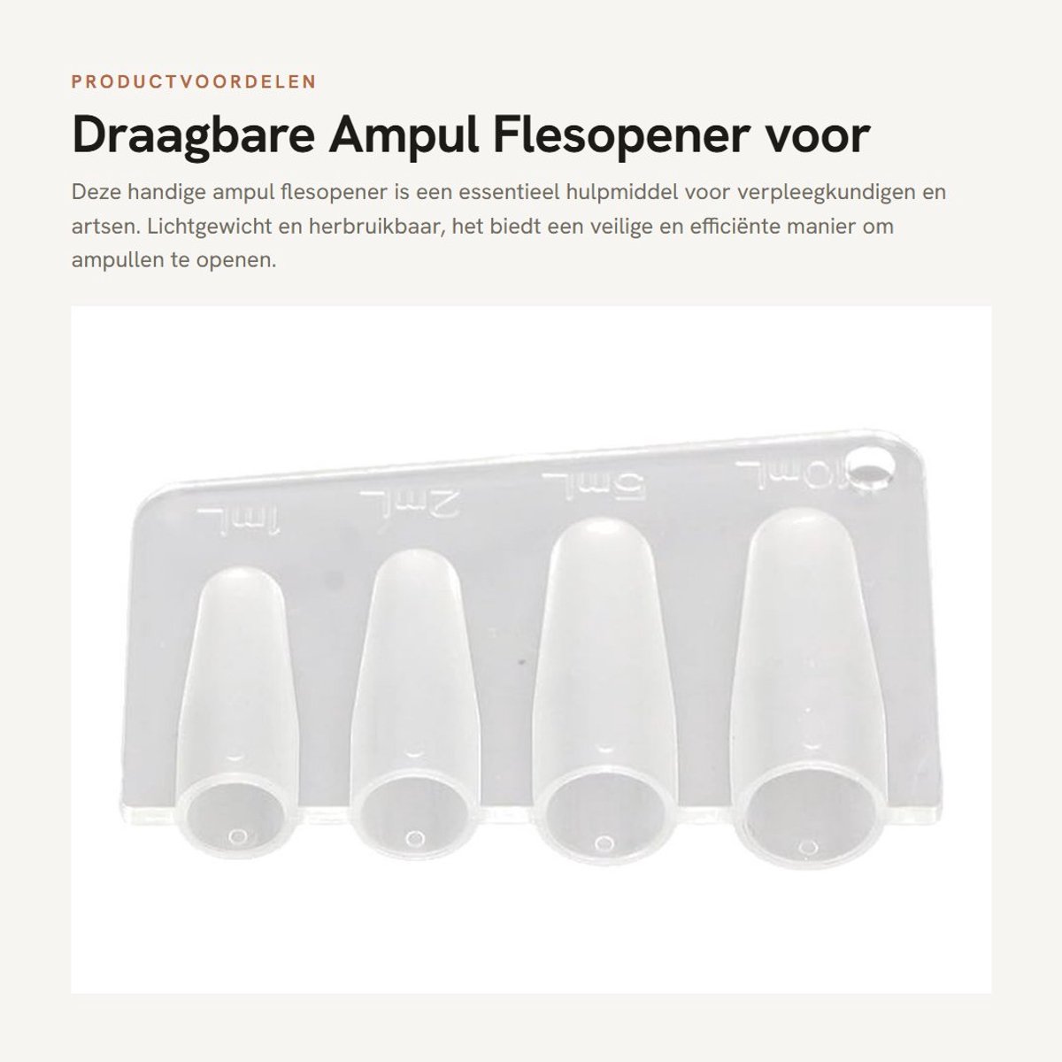 Dailygoods- Ampul Opener Draagbaar - Ampul Breker - Lichtgewicht - Herbruikbaar - Reinigbaar - Veilig in gebruik - Ampulbreker