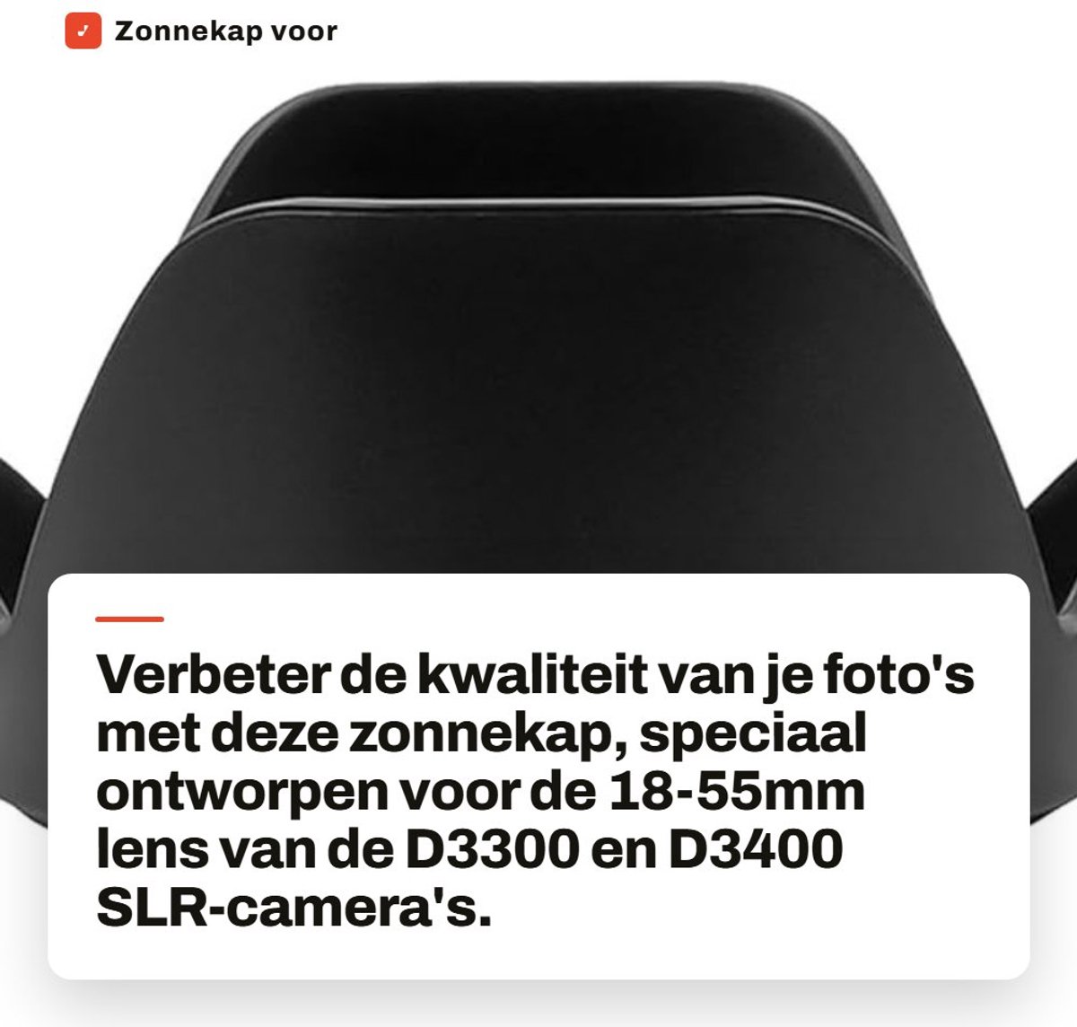 Dailygoods - Zonnekap voor D3300 D3400 SLR-camera