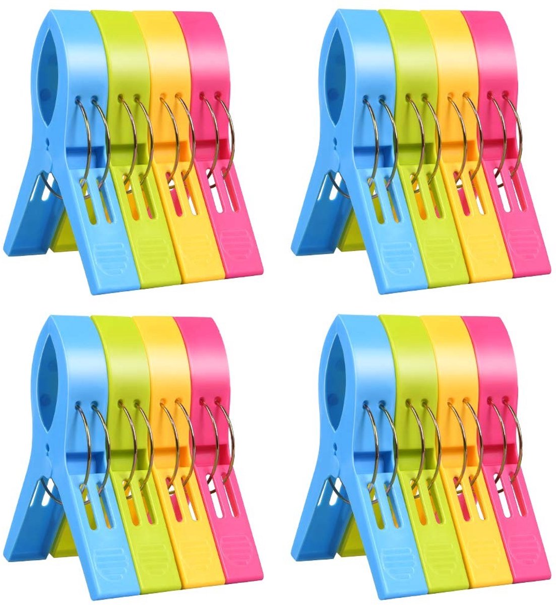 Dailygoods - Grote Wasknijpers - Handdoekklemmen - Windvast en lichtgewicht - 16 Stuks - Ideaal voor Strandhanddoeken - Antislip Ontwerp voor Eenvoudi...