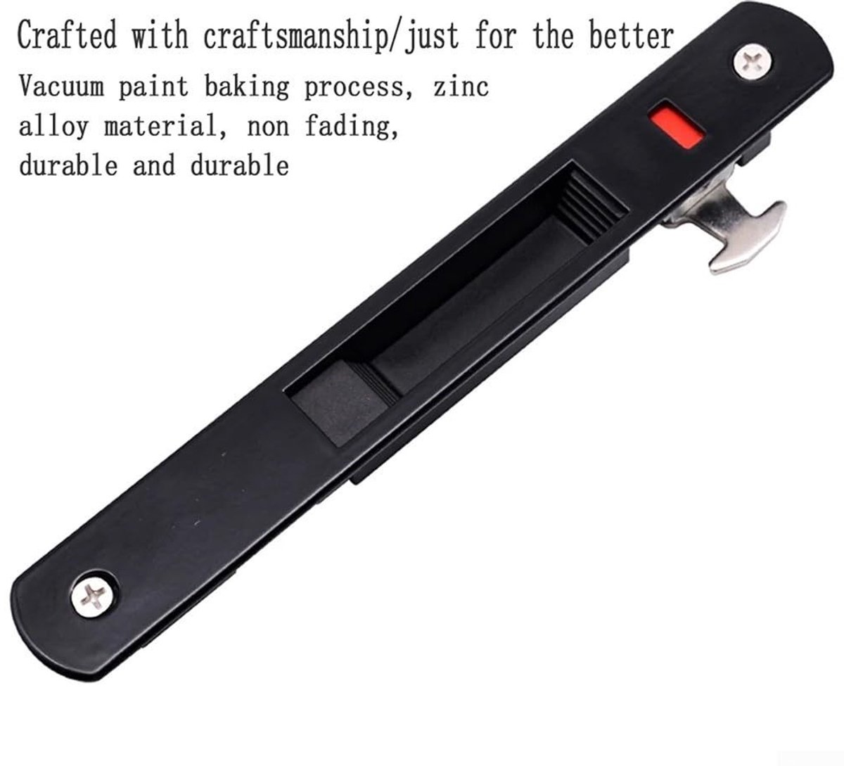 Dailygoods- Schuifdeur Slot Zinklegering - Vergrendelhaken - Duurzaam - Roestbestendig - Veilig - Maat 198 x 28 mm - Deurslot