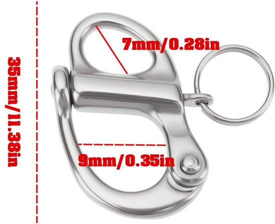 Cosensi- Snap Sluiting 100 kg - Vaste Sluiting - Roestvrij Staal 316 - Duurzaam - Corrosiebestendig - Voor Schepen/Vrachtwagens - Haaksluiting van Cosensi — afbeelding 4