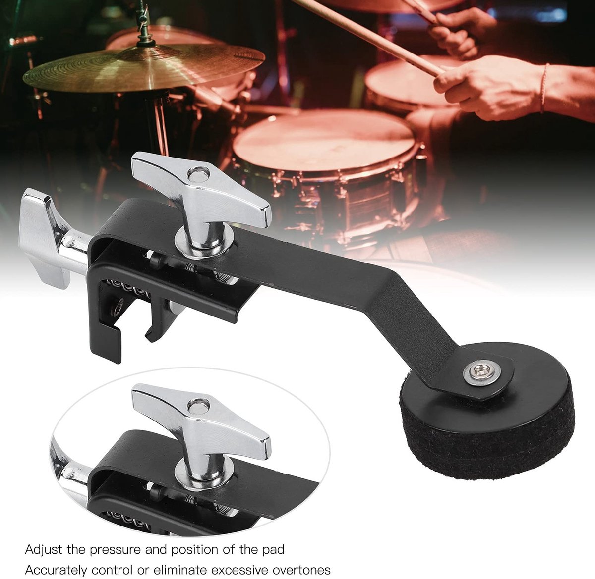 Dailygoods- Geluiddemper Compact - Toonregeling - Clip - Gelegeerd Metaal - Snaredrums - Elimineren van Overmatige Boventonen - Drumdemper