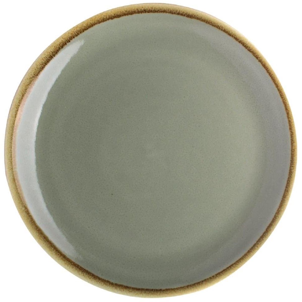 Oven Ronde Plaat - Mos Coupe - Vers Gebak Serveren - Unieke Glazuur Afwerking - 228 mm - Mos Groen