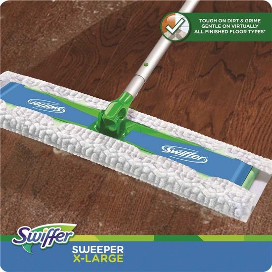 Veegmachine Starterset - Dweilborstel set - Stofvrij maken - Extra groot formaat - 66 cm pakket - Grijs — afbeelding 5