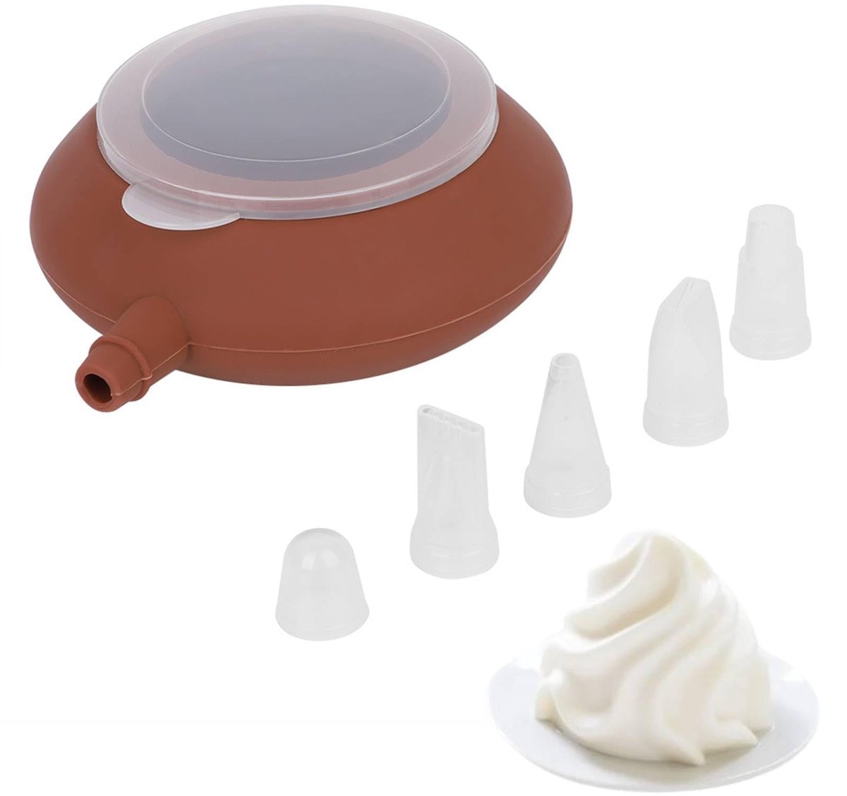 Dailygoods - Siliconen Macaron Bakvorm - Inclusief 5 Nozzle Tips - Eenvoudig te gebruiken - Vaatwasserbestendig - Perfect voor Taartdecoratie - Geschi...